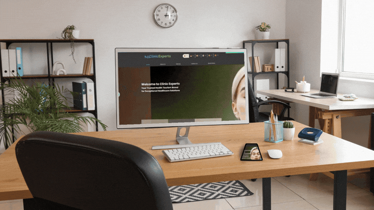 Clinic Experts Ltd. redesigned website shown on desktop and mobile