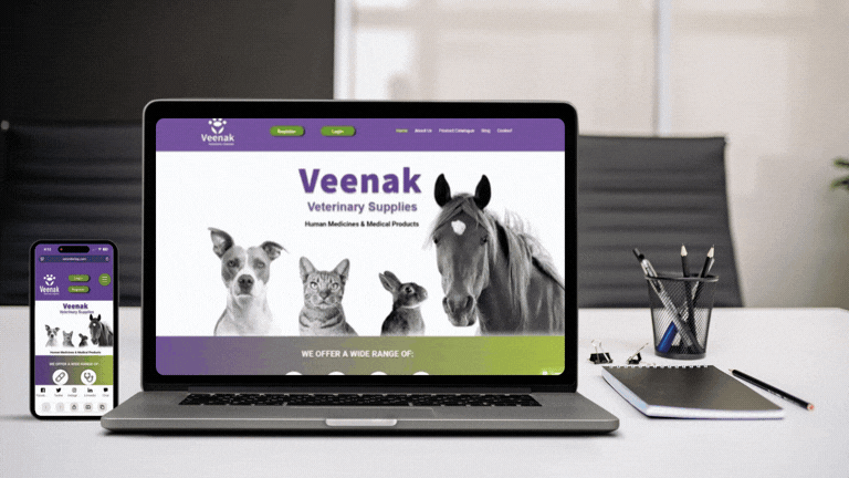 Veenak Veterinary Supplies redesigned website