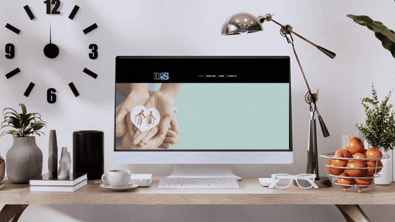 Doris Care Services redesigned website shown on a desktop display